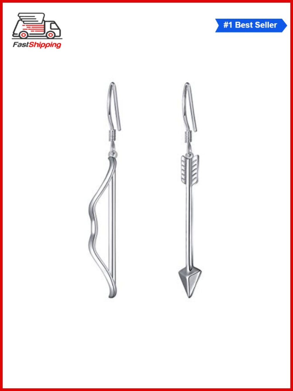 ✨ S925 Sterling Silver Bow Arrow Dangle Drop Earrings Women Jewelry Gift